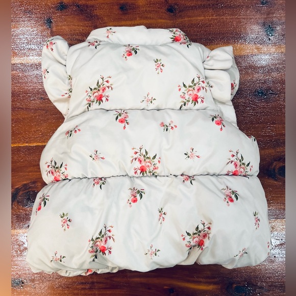 EUC Baby Gap Floral Puffer Vest W/ Ruffle Sleeves - Picture 3 of 5
